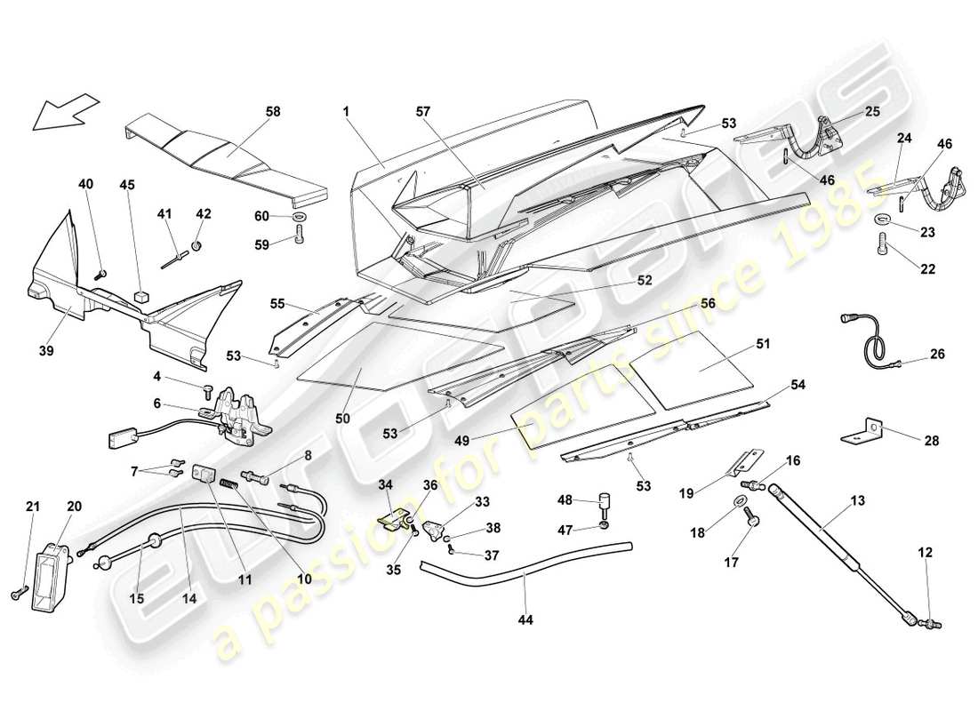 lamborghini reventon roadster klappe für motorabdeckung hinten