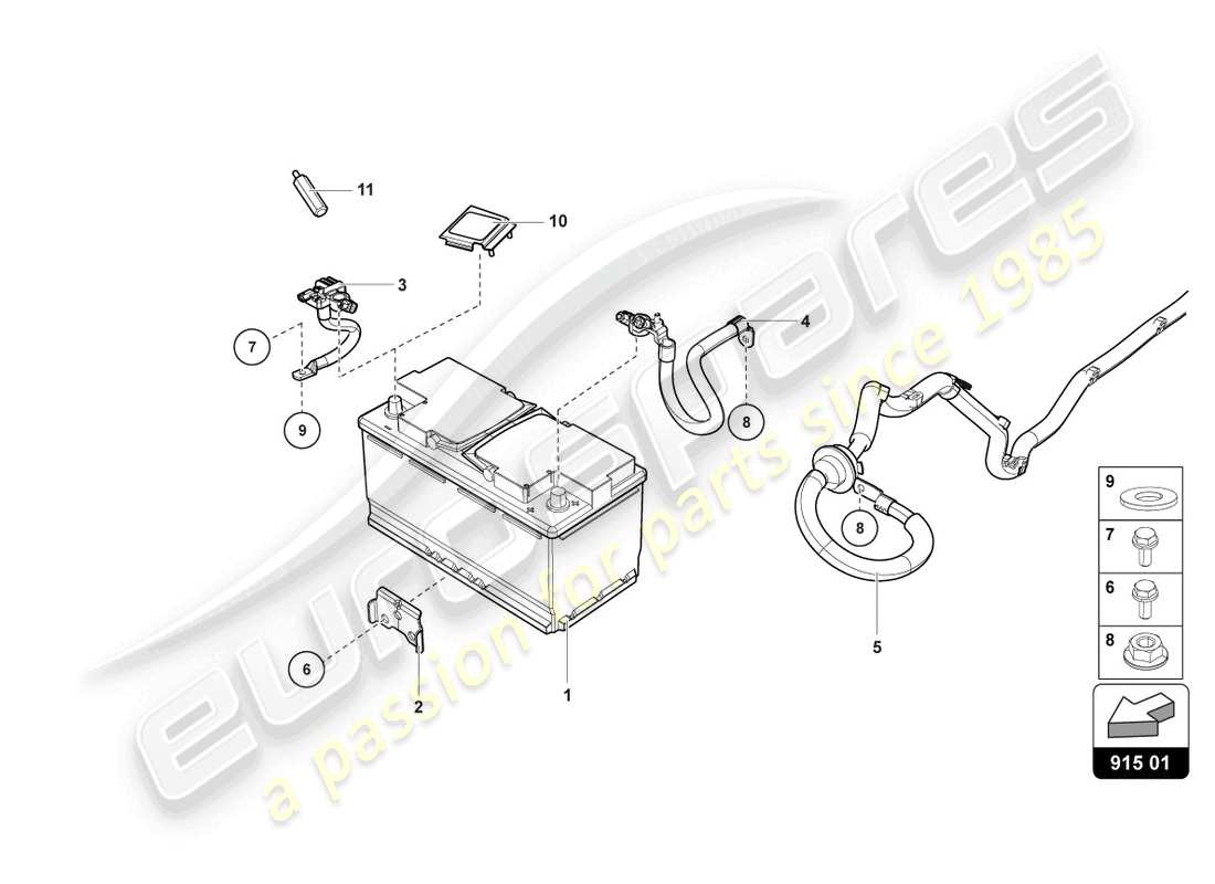 lamborghini evo coupe (2022) batterie teilediagramm