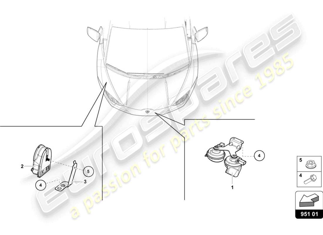 lamborghini evo coupe (2022) signalhorn teilediagramm