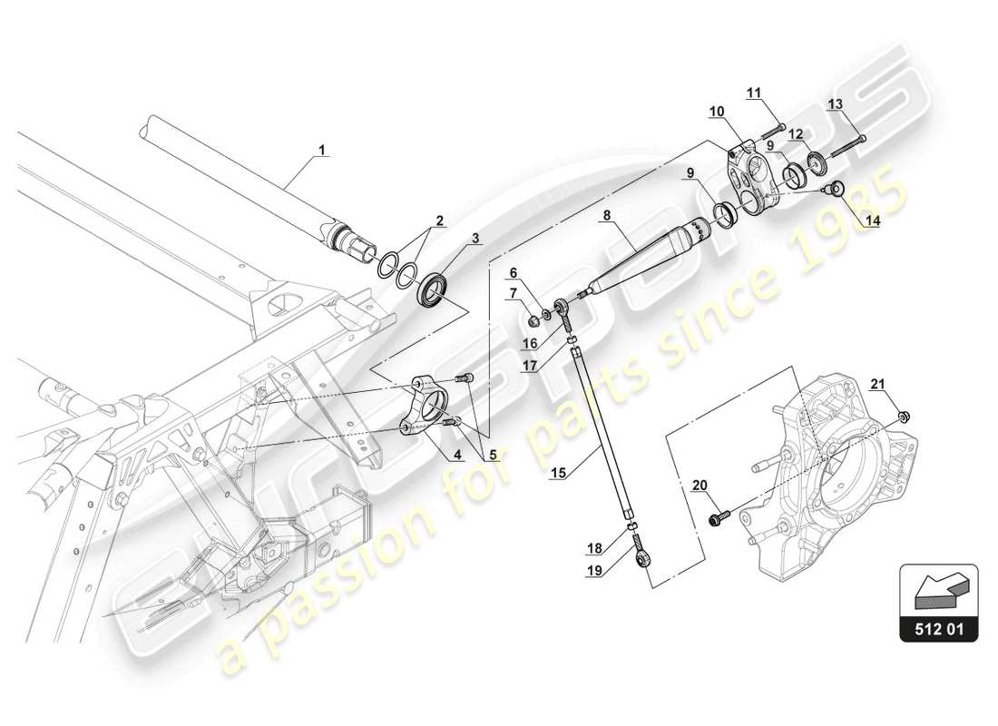 lamborghini gt3 (2017) hinterer stabilisator teilediagramm