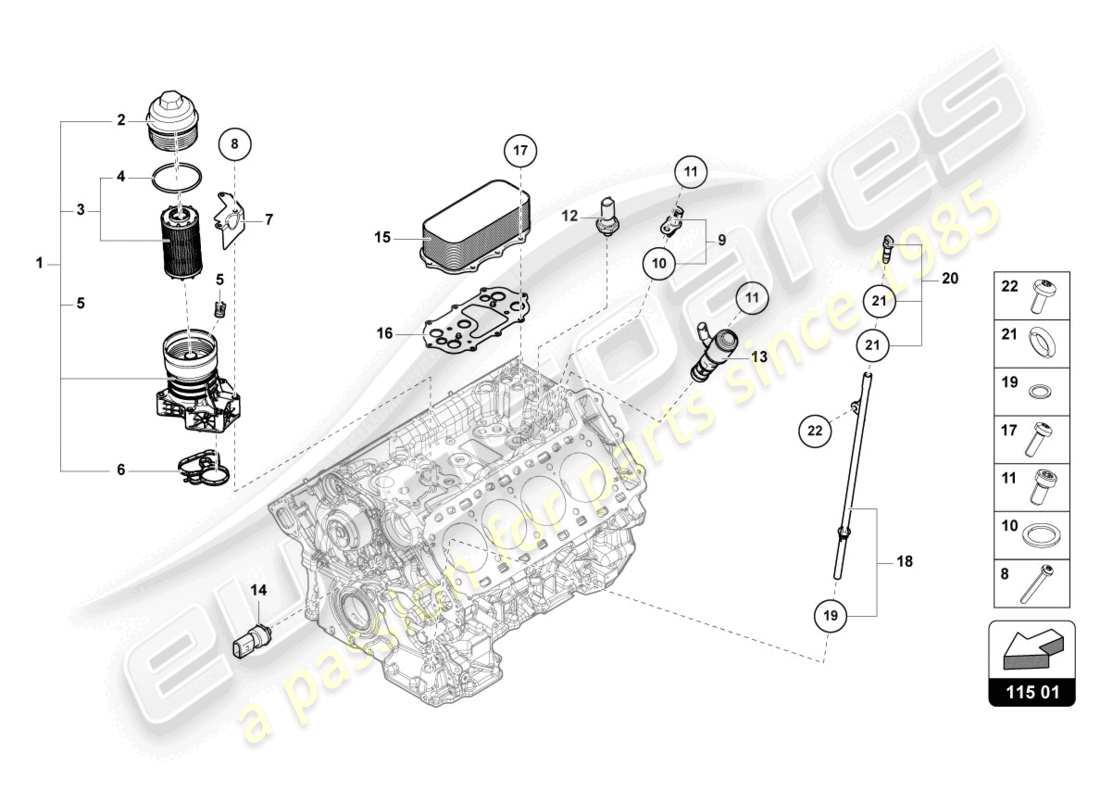 lamborghini urus s (2024) ölfilterelement ersatzteildiagramm