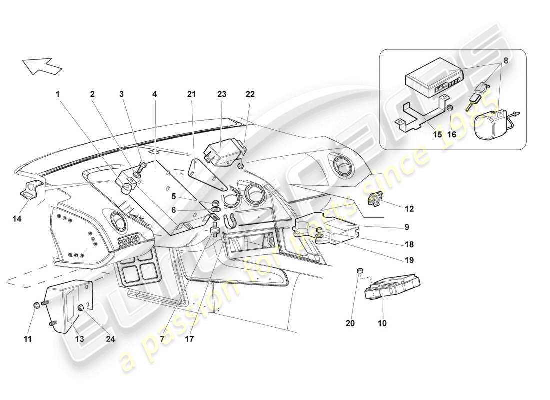 lamborghini reventon roadster steuermodule für elektrische systeme ersatzteildiagramm