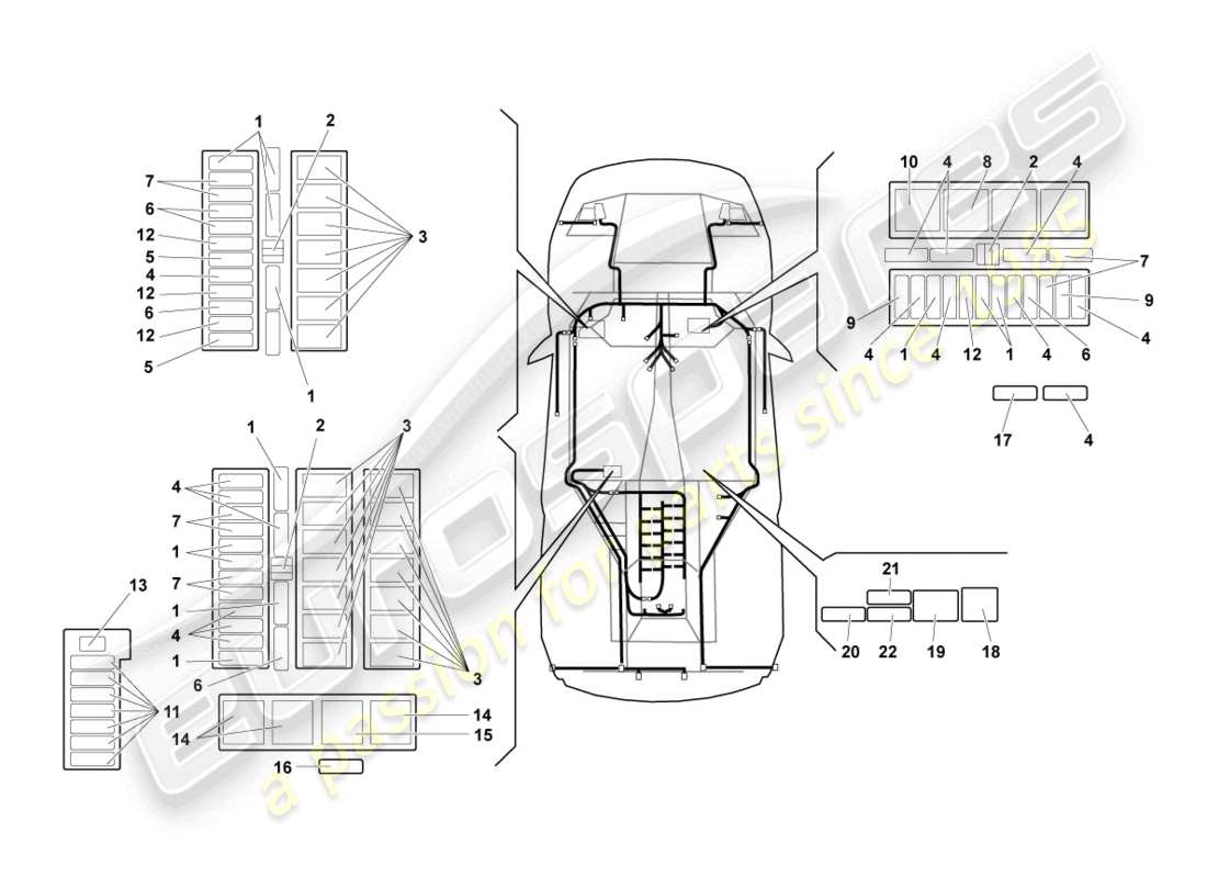 lamborghini reventon roadster central electrics ersatzteildiagramm