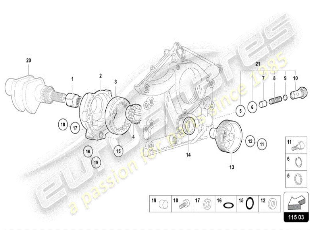 lamborghini diablo vt (1998) ölpumpe teilediagramm