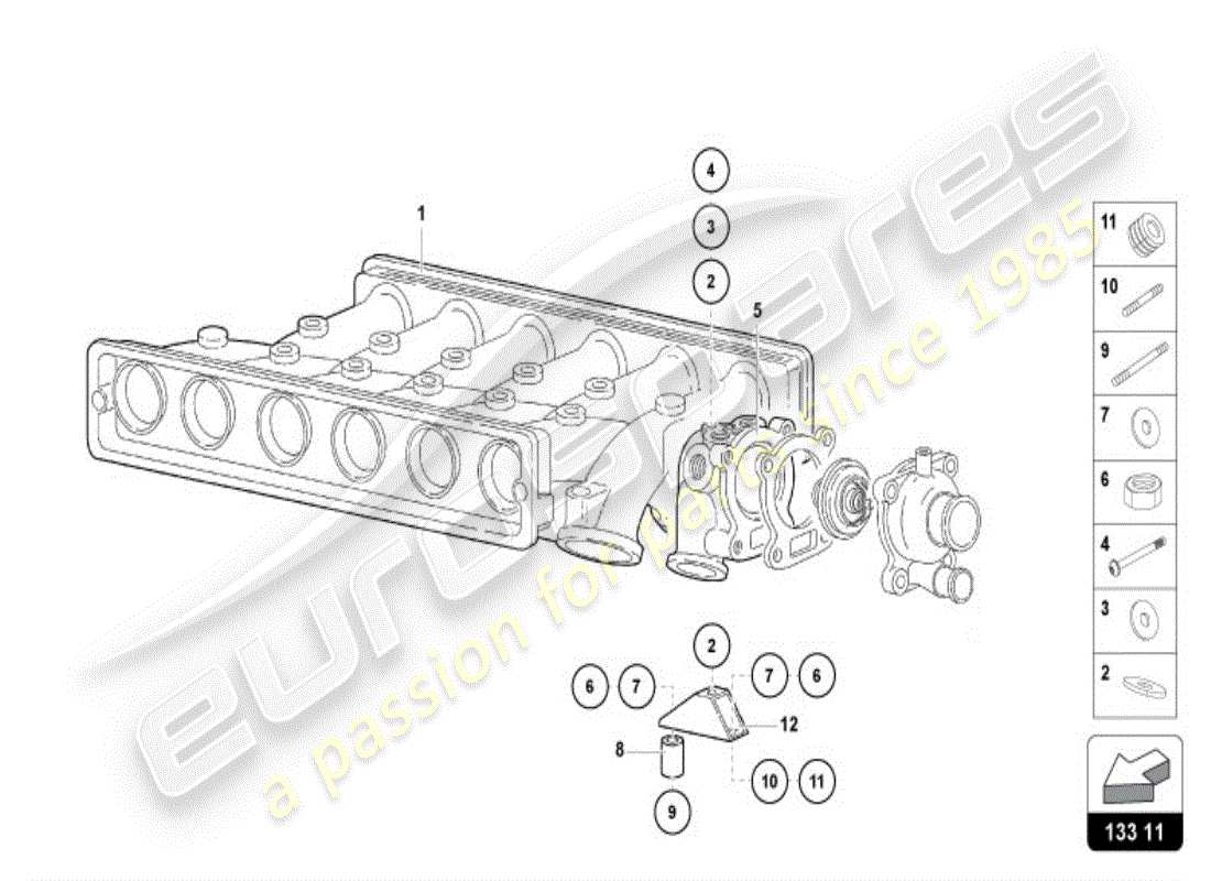 lamborghini diablo vt (1995) ansaugkrümmer (ab fahrgestellnummer 12382) teilediagramm