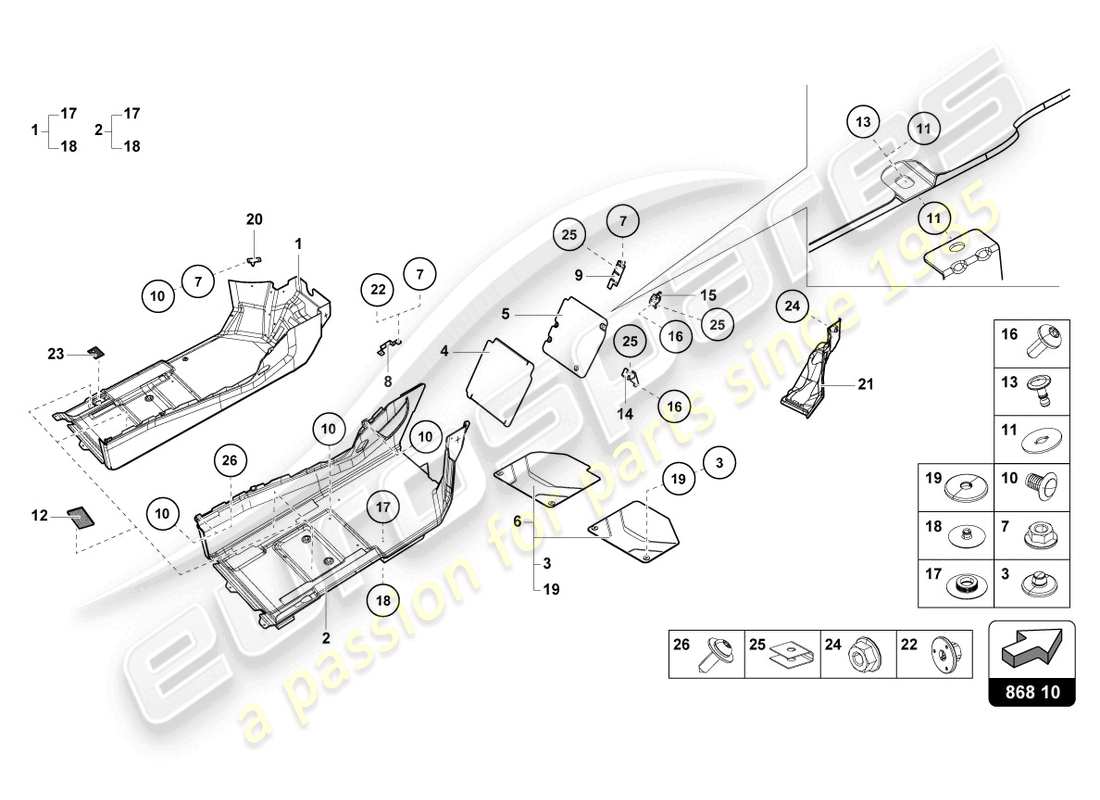 lamborghini sto (2021) schalldämmplatte ersatzteildiagramm