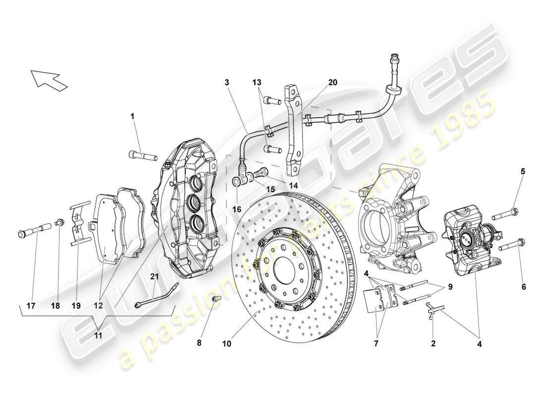 lamborghini lp640 coupe (2007) scheibenbremse hinten teilediagramm