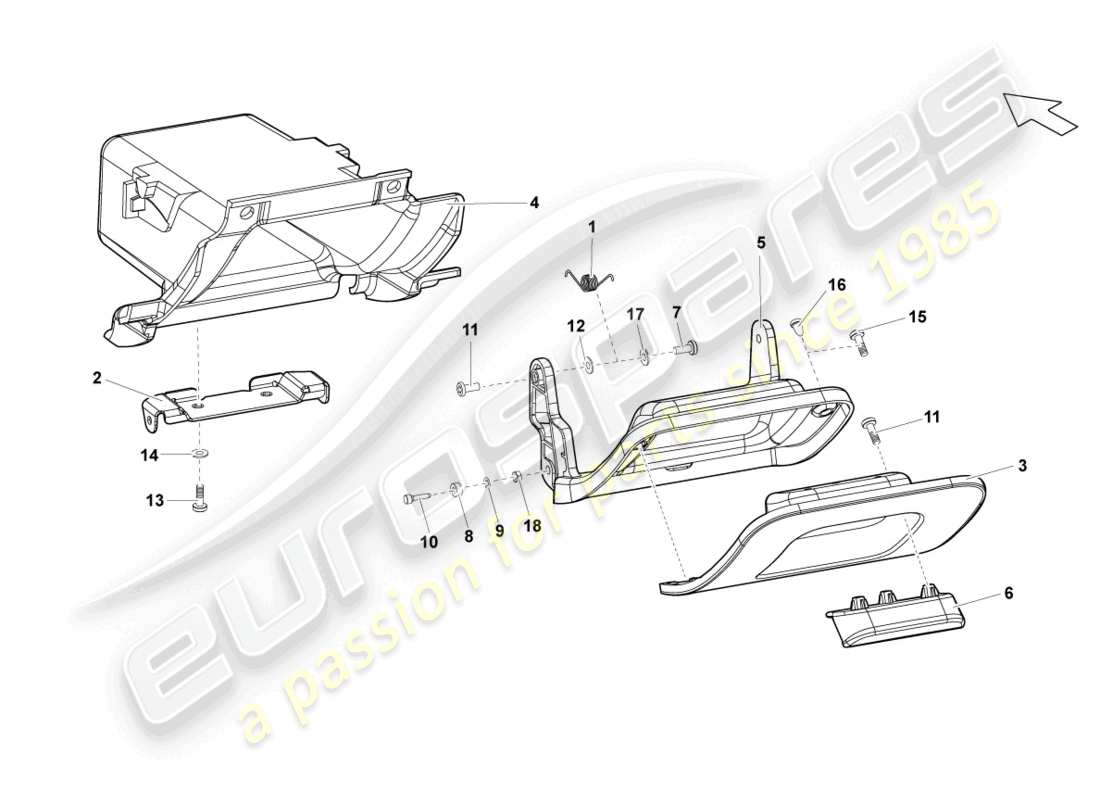 lamborghini gallardo coupe (2006) staufach teilediagramm