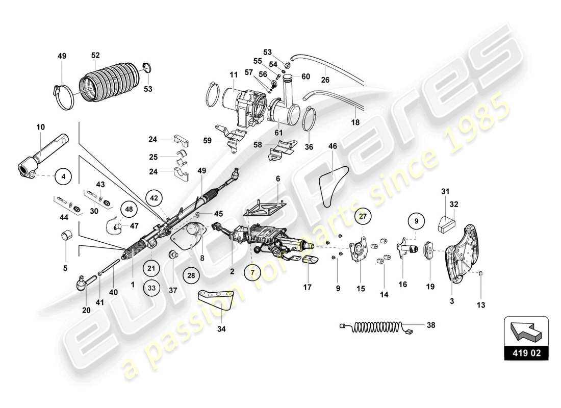 lamborghini super trofeo evo (2018) lenkungsteildiagramm