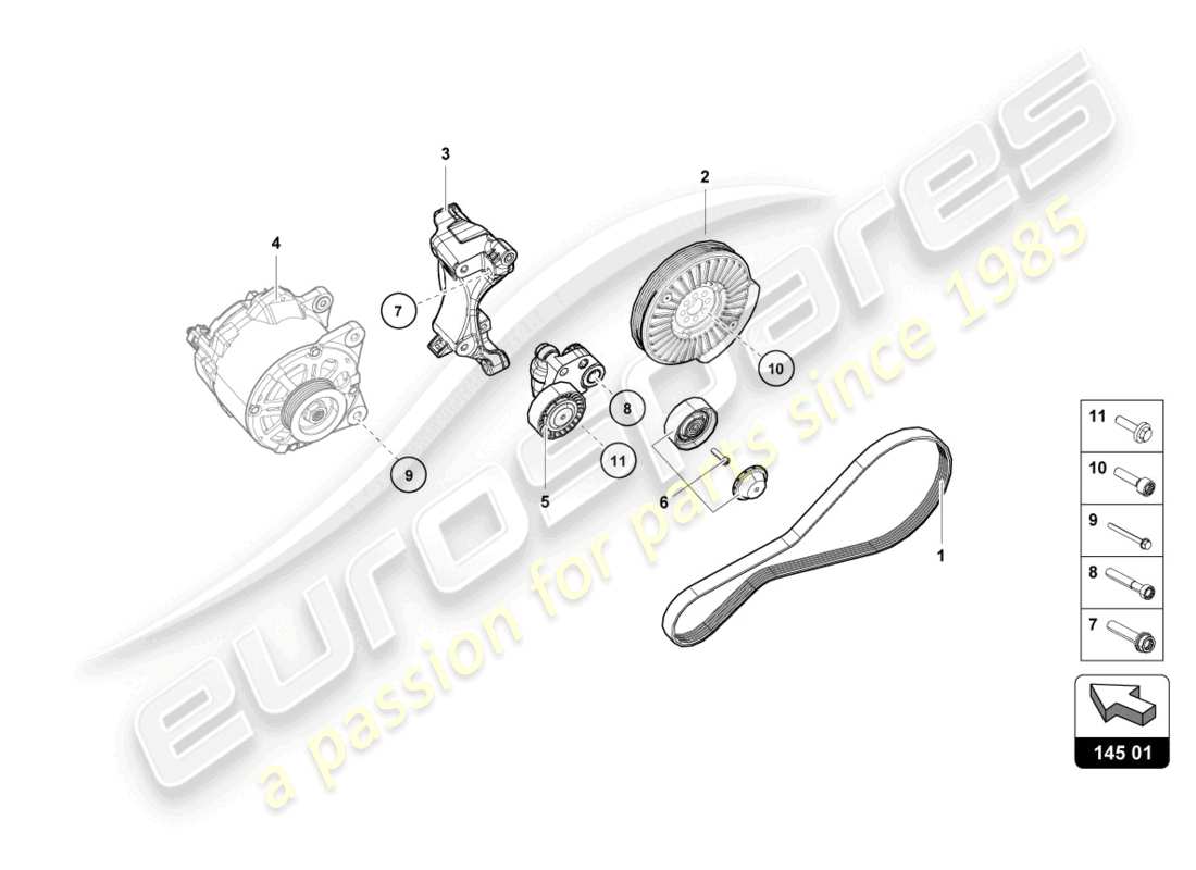 lamborghini evo coupe (2022) einzelteile für lichtmaschine 3-phase teilediagramm