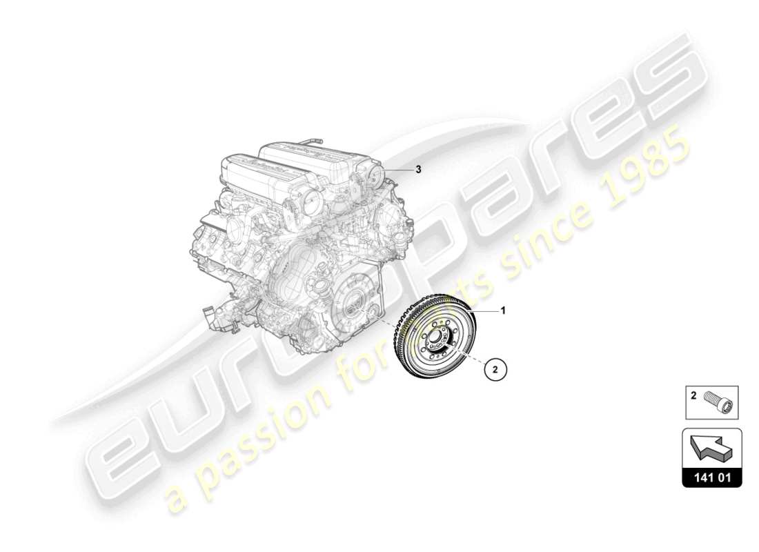 lamborghini evo spyder (2024) zweimalmassen-schwungrad ersatzteildiagramm