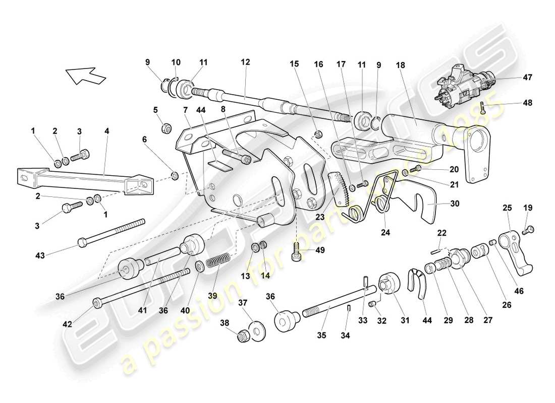 lamborghini lp670-4 sv (2010) lenksäule ersatzteildiagramm