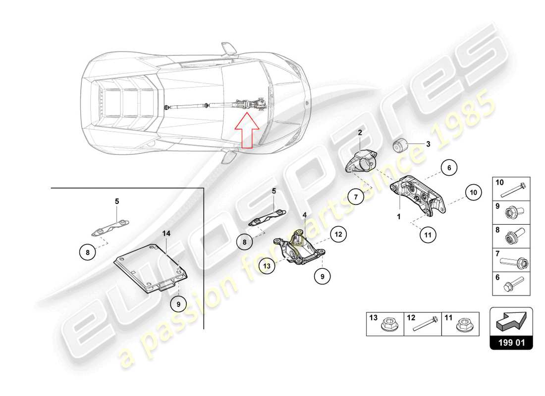 lamborghini evo coupe (2022) lagerstück teilediagramm