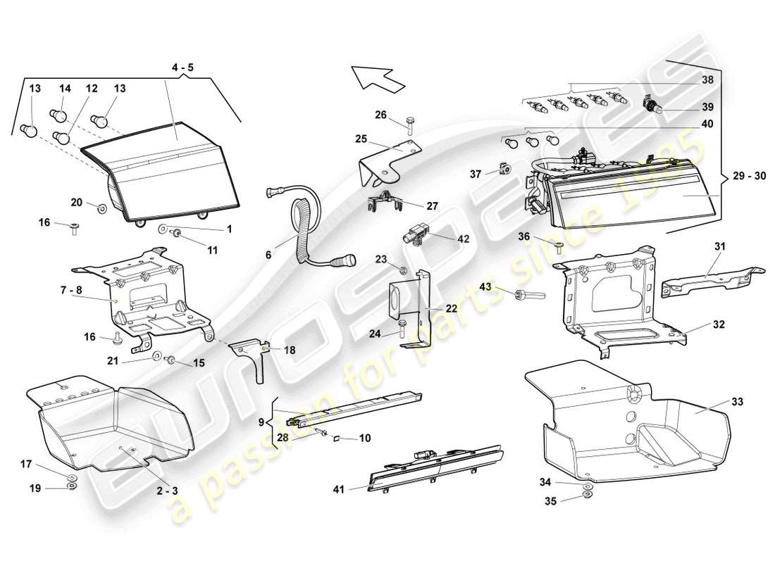 lamborghini gallardo coupe (2006) rücklicht ersatzteildiagramm