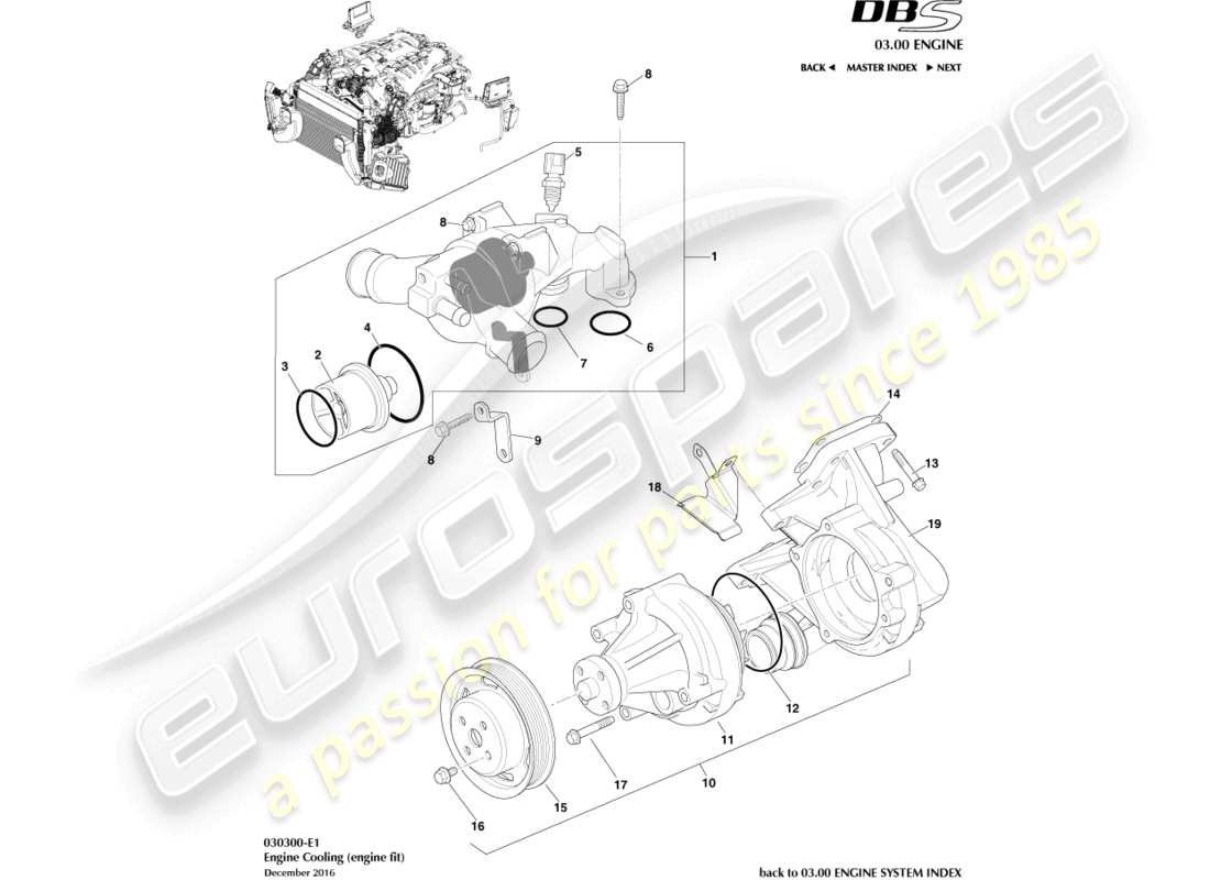 aston martin dbs (2014) teilediagramm motorkühlung