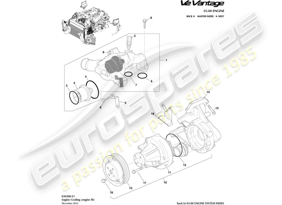 aston martin v12 vantage (2010) teilediagramm motorkühlung