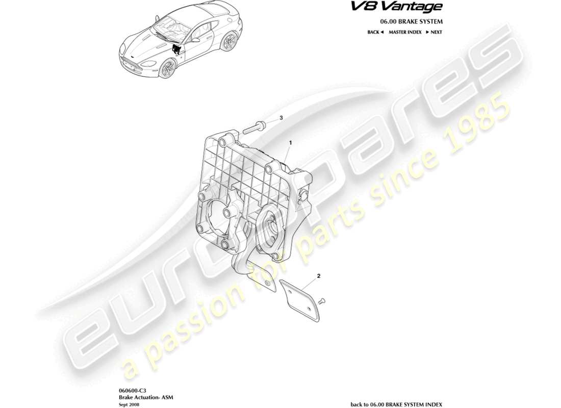 aston martin v8 vantage (2013) bremsaktuatorbaugruppe, asm-teilediagramm