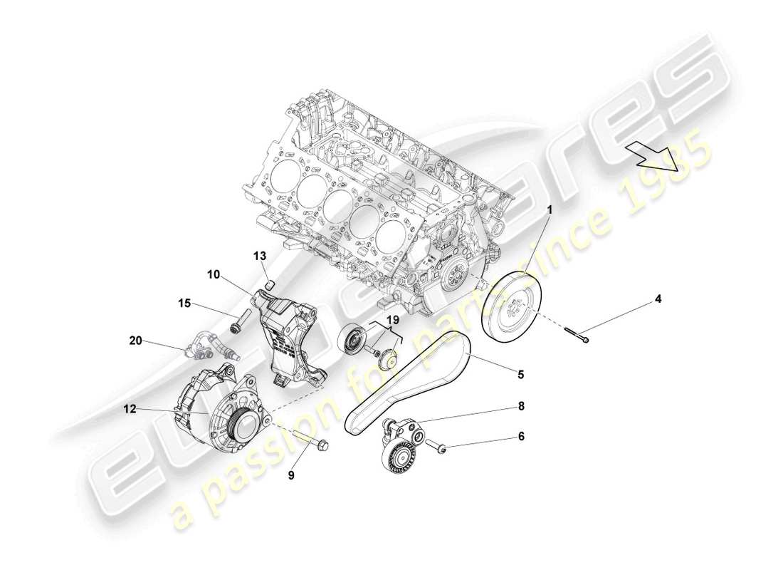lamborghini lp550-2 coupe (2014) lichtmaschine - teilediagramm