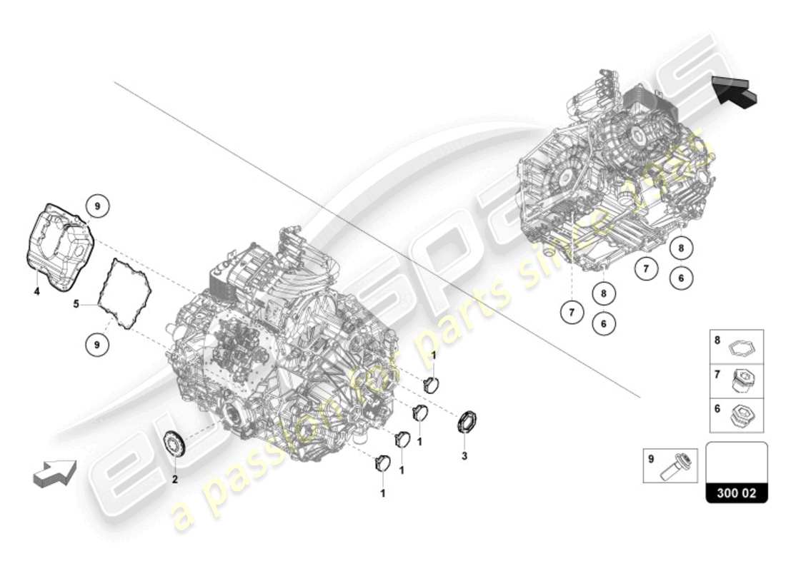 lamborghini revuelto coupe (2024) äussere komponenten für getriebe ersatzteildiagramm