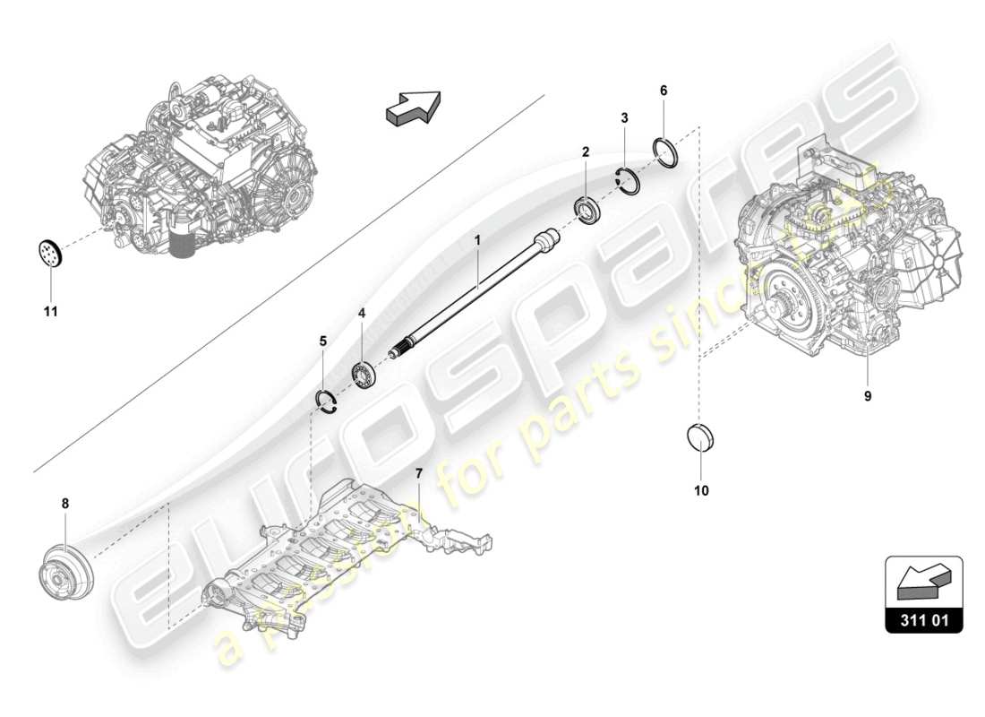 lamborghini evo spyder 2wd (2022) eingangswellen-ersatzteildiagramm