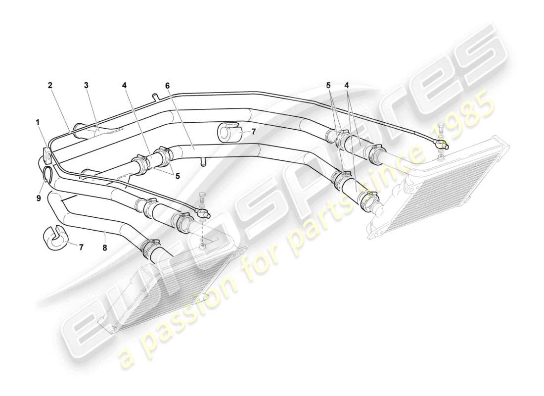 lamborghini reventon roadster kühlmittelkühlsystem teilediagramm