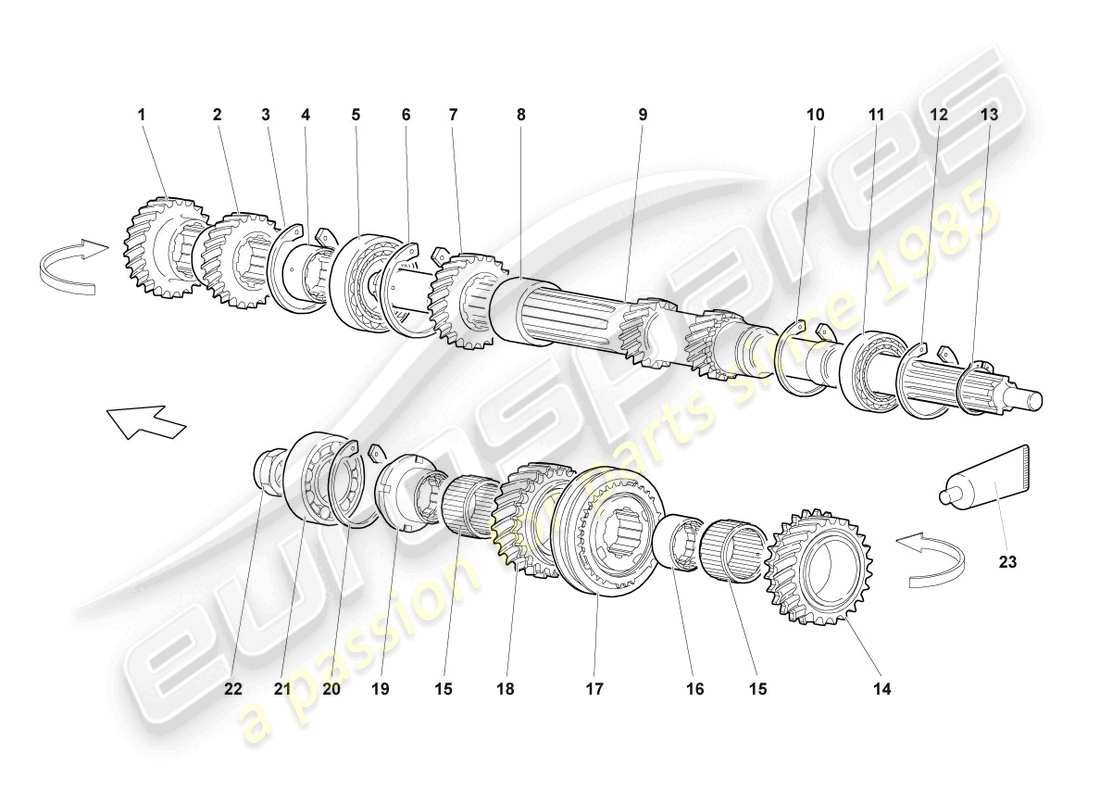 lamborghini reventon roadster eingangswellen-ersatzteildiagramm