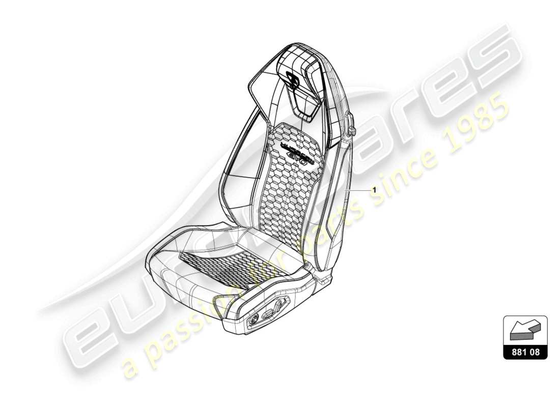 lamborghini evo spyder (2023) seat 'q-citura' ersatzteildiagramm