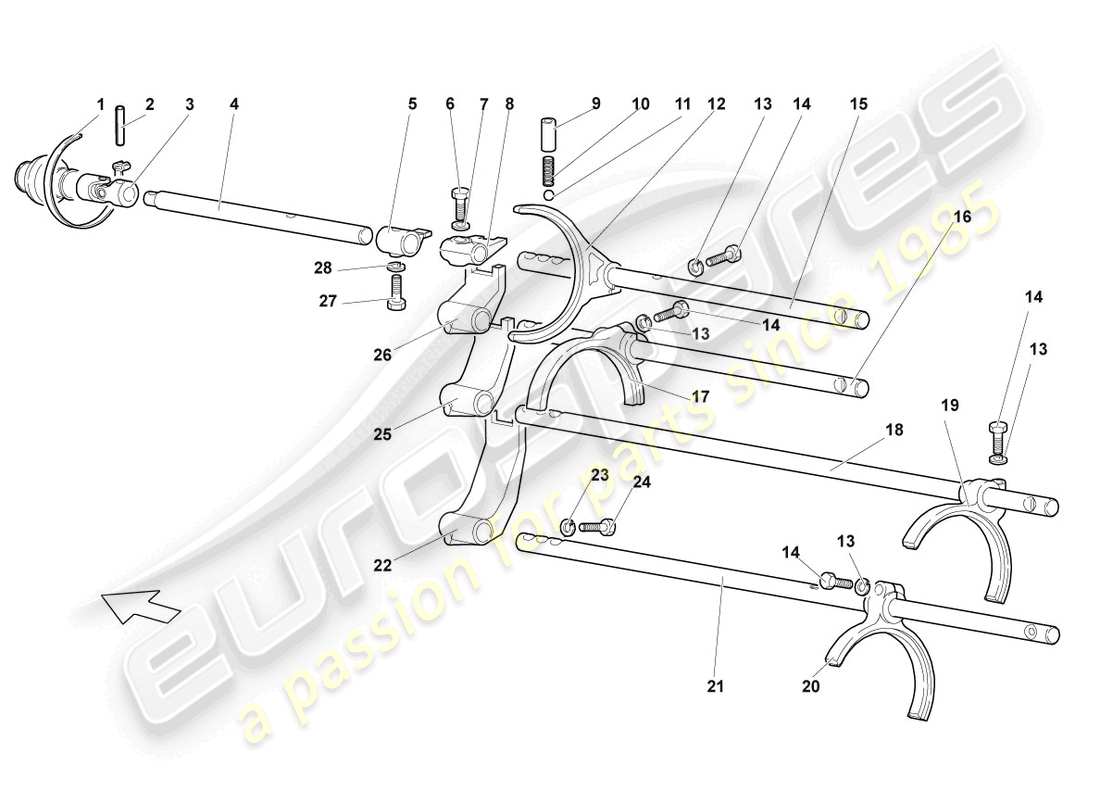 lamborghini lp670-4 sv (2010) auswahlmechanismus - ersatzteildiagramm