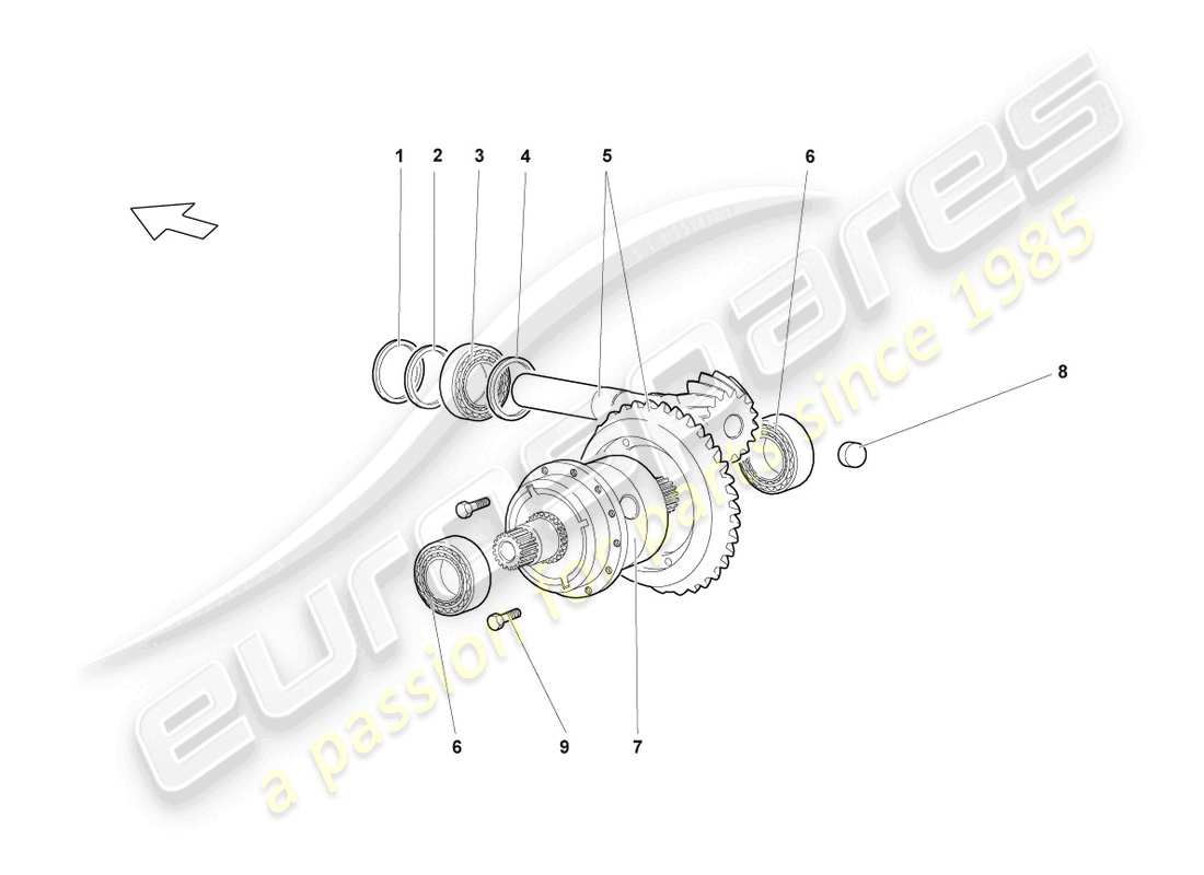 lamborghini lp640 coupe (2007) differential hinten teilediagramm