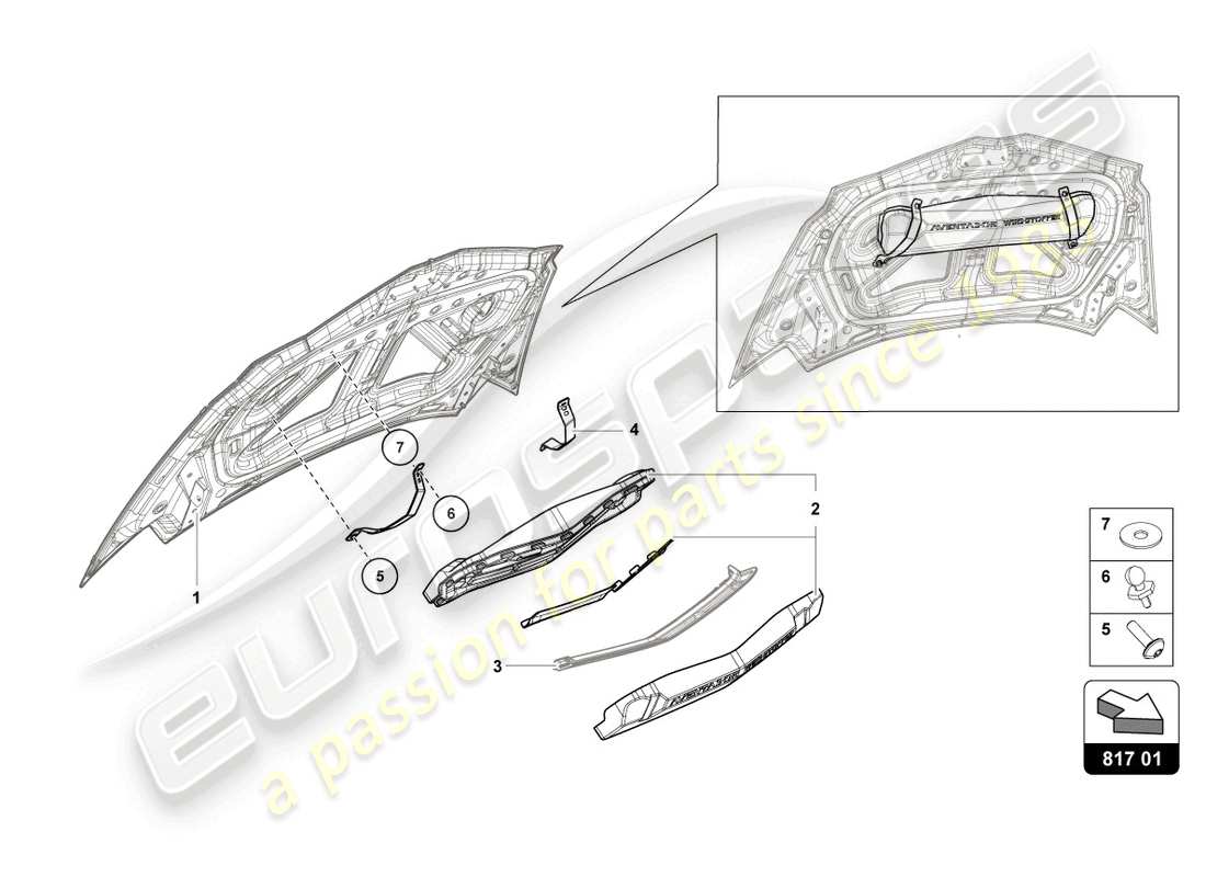 lamborghini 2022 (lp770-4 svj roadster) windbreak-ersatzteildiagramm