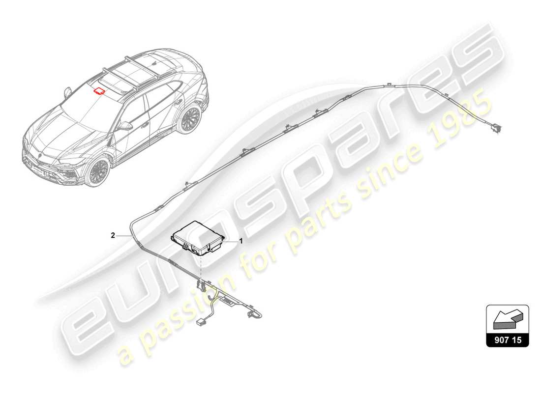lamborghini urus performante (2023) steuergerät für elektrische schiebedachdecker-steuerung ersatzteildiagramm