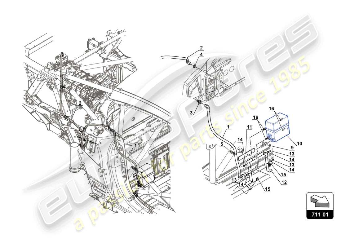 lamborghini gt3 (2017) pneumatischer zahnradwechsel teilediagramm
