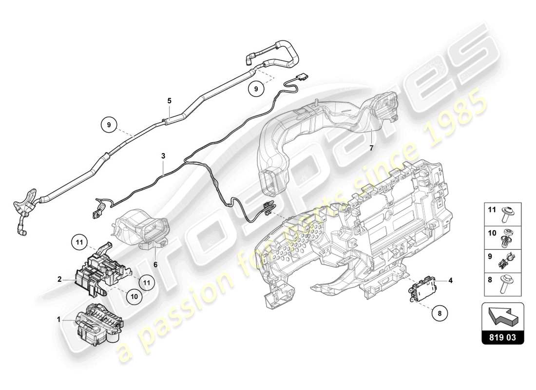 lamborghini urus performante (2023) aroma dispenser ersatzteildiagramm