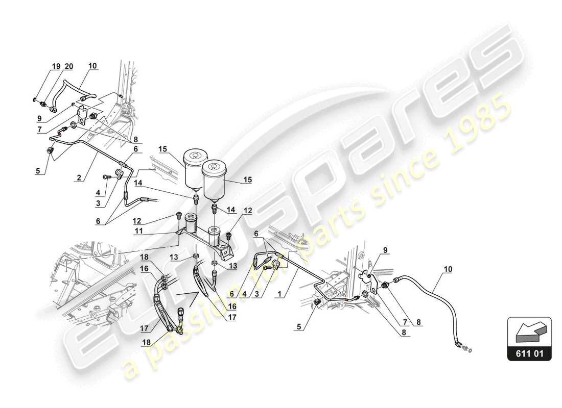 lamborghini gt3 (2017) bremsflüssigkeitsbehälter ersatzteildiagramm