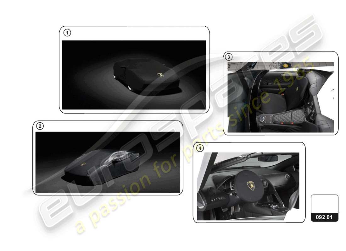 lamborghini huracan sterrato (accessories) schutzsatz ersatzteildiagramm