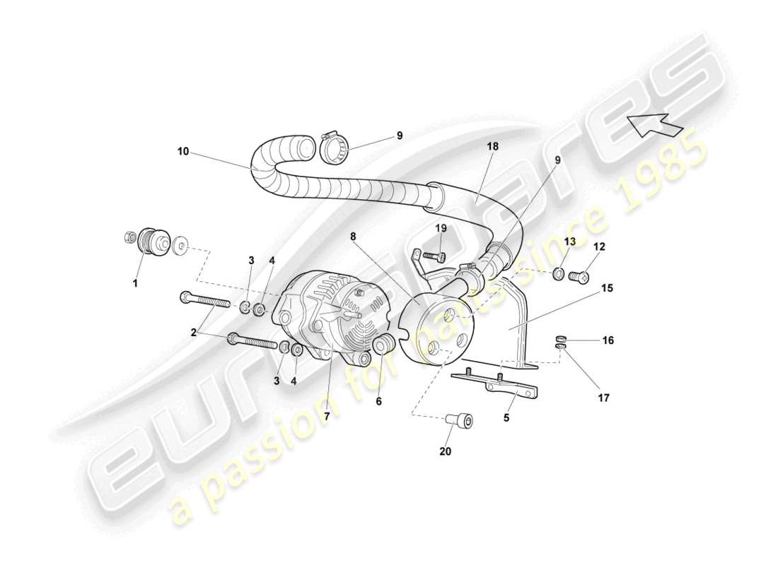 lamborghini reventon lichtmaschine - teilediagramm