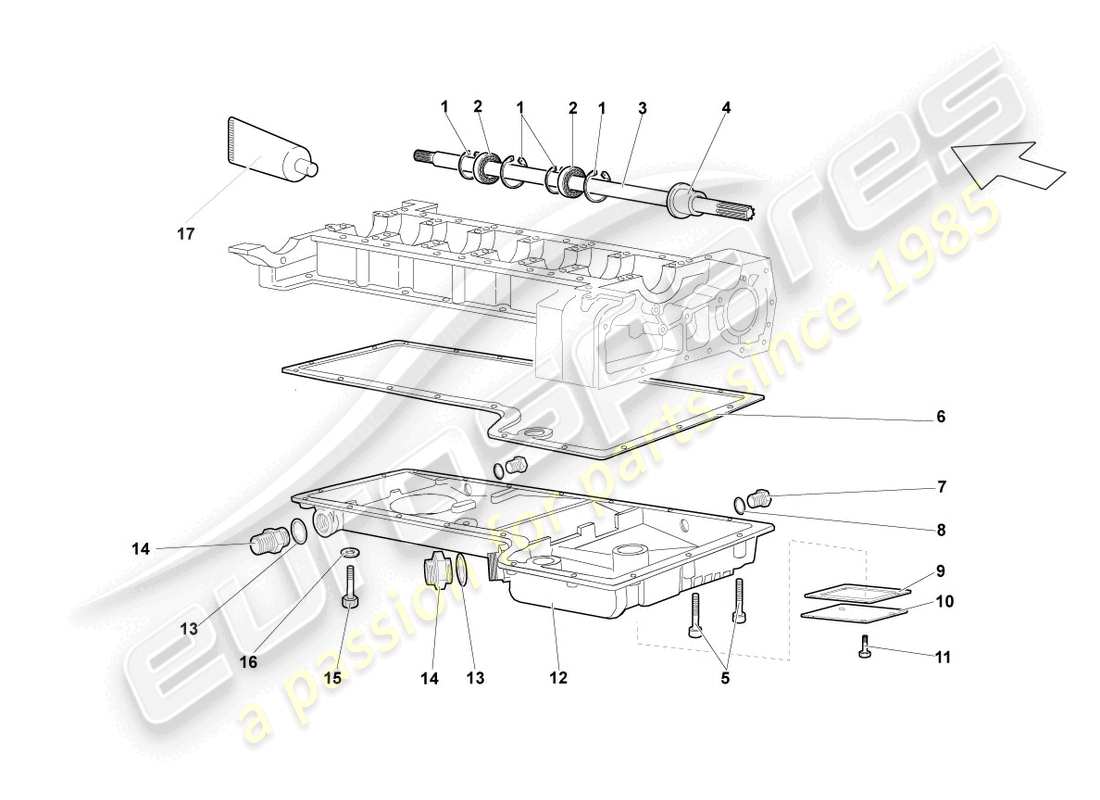 lamborghini reventon ölwannen-ersatzteildiagramm