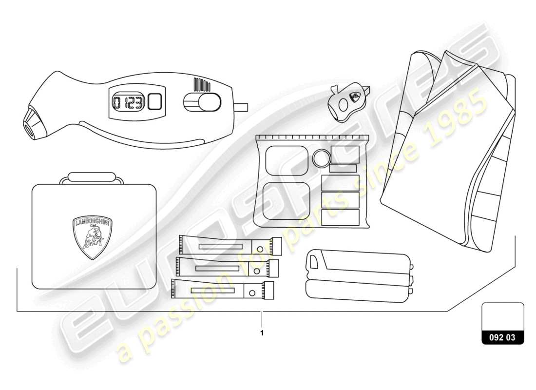lamborghini urus s (accessories) sicherheitsausrüstung teilediagramm