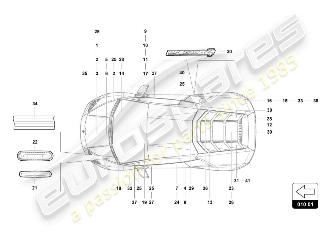 lamborghini tecnica (2023) beschriften/beschriftungen ersatzteil-diagramm