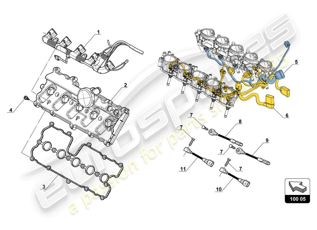 lamborghini gt3 evo (2018) kraftstoffeinspritzung teilediagramm