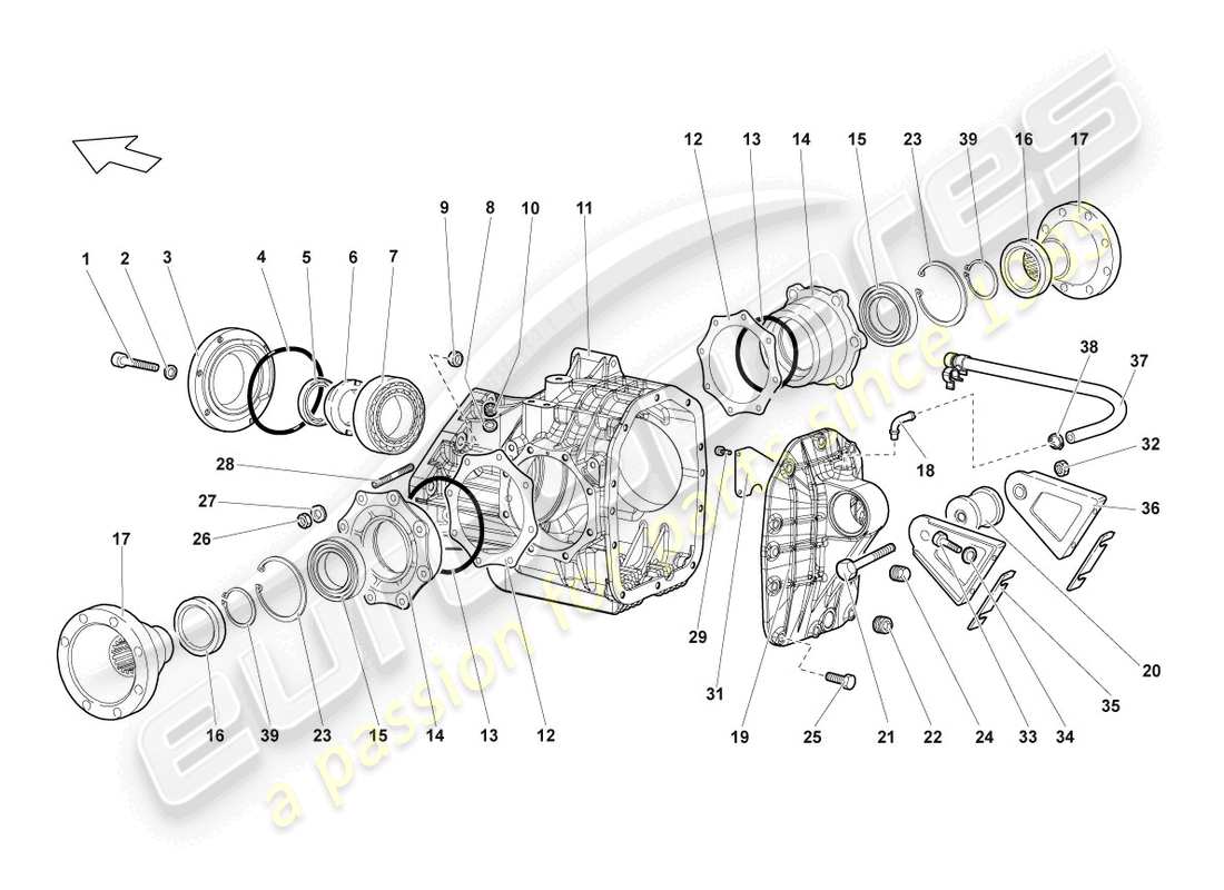 lamborghini reventon gehäuse für differential ersatzteildiagramm