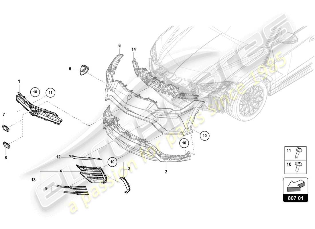 lamborghini urus (2022) einsatz für stossfaenger vorne ersatzteildiagramm