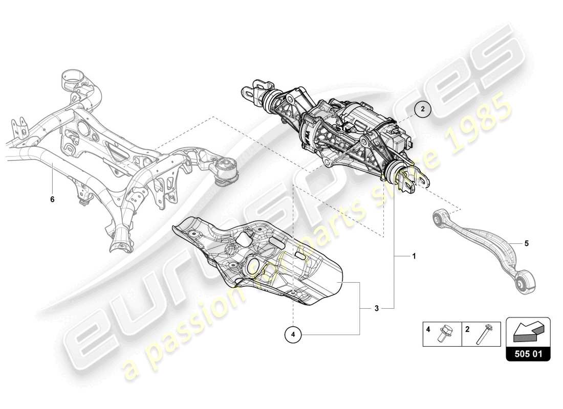 lamborghini urus s (2023) lenkgetriebe teilediagramm