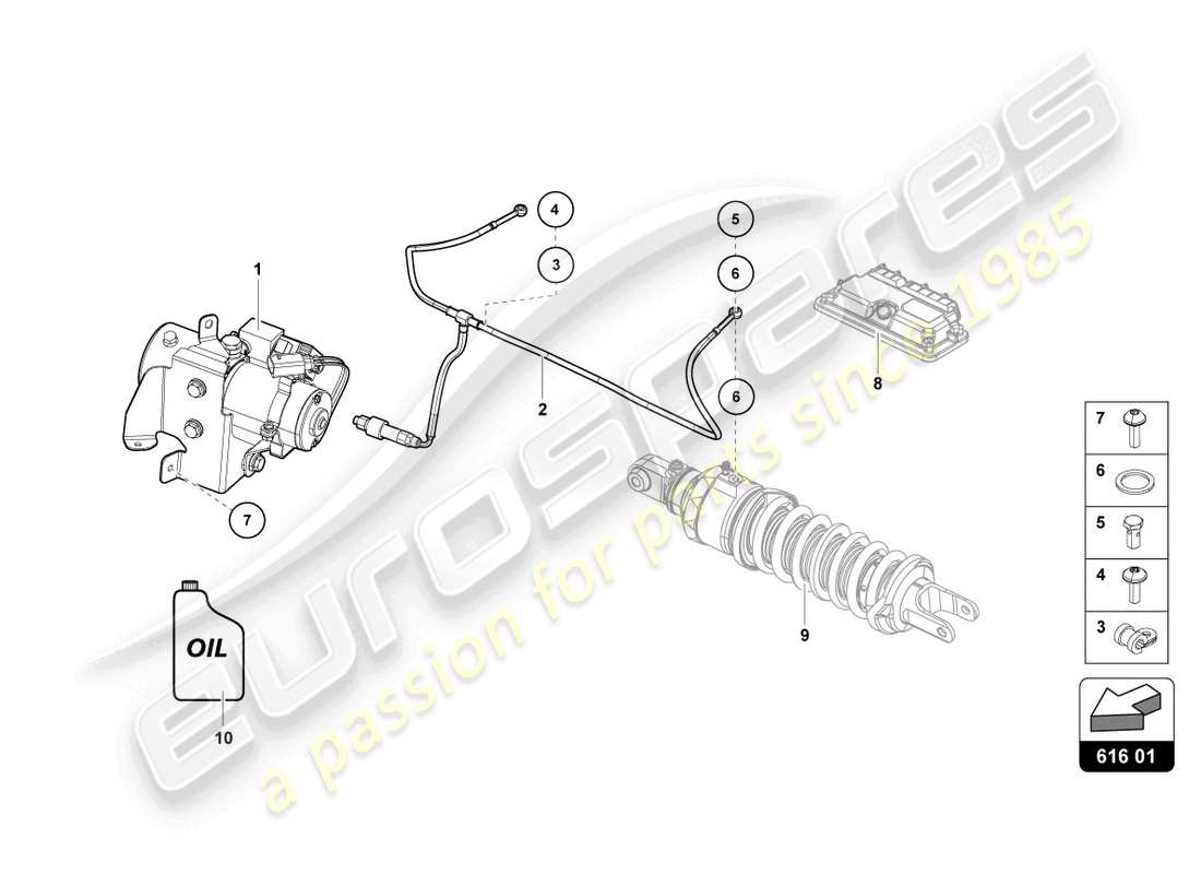lamborghini ultimae (2022) hebevorrichtung ersatzteildiagramm