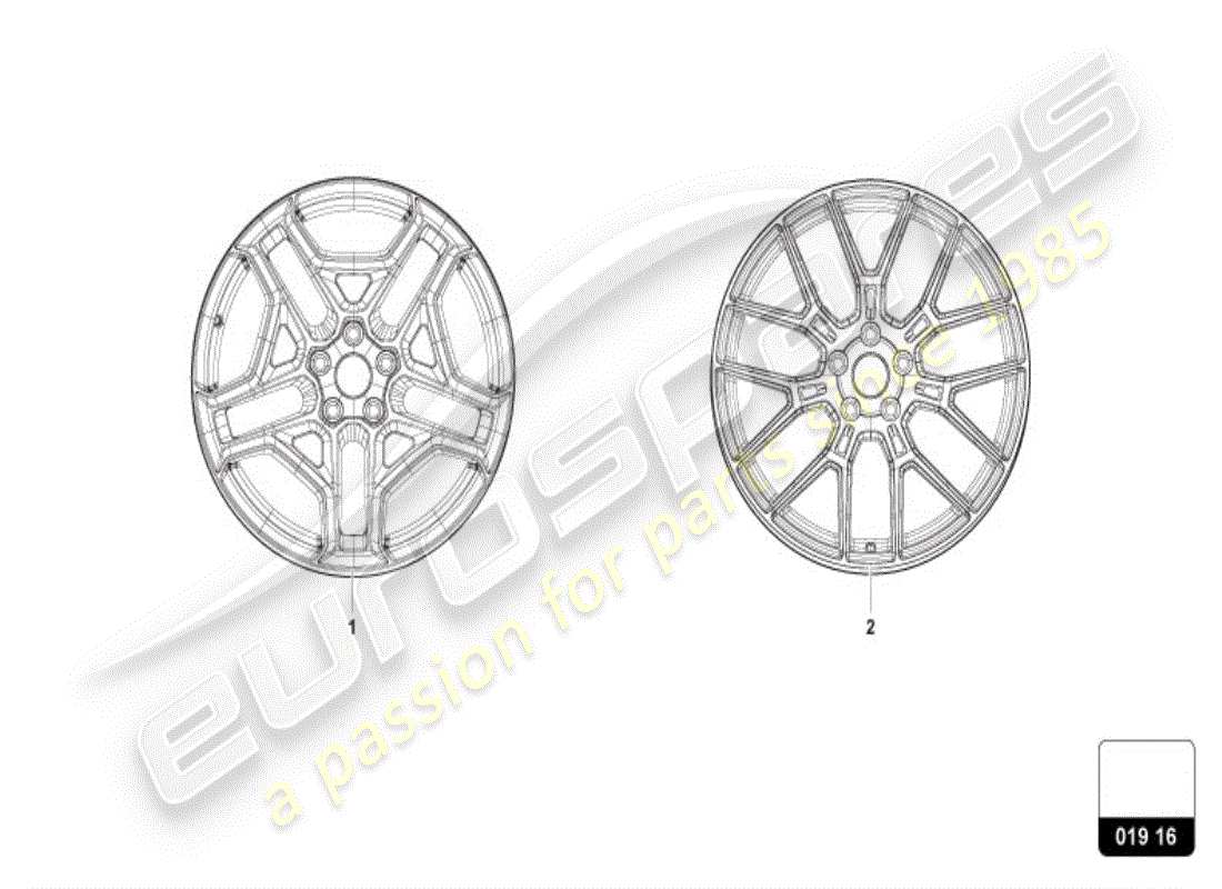 lamborghini huracan sterrato (accessories) aluminiumfelge teilediagramm