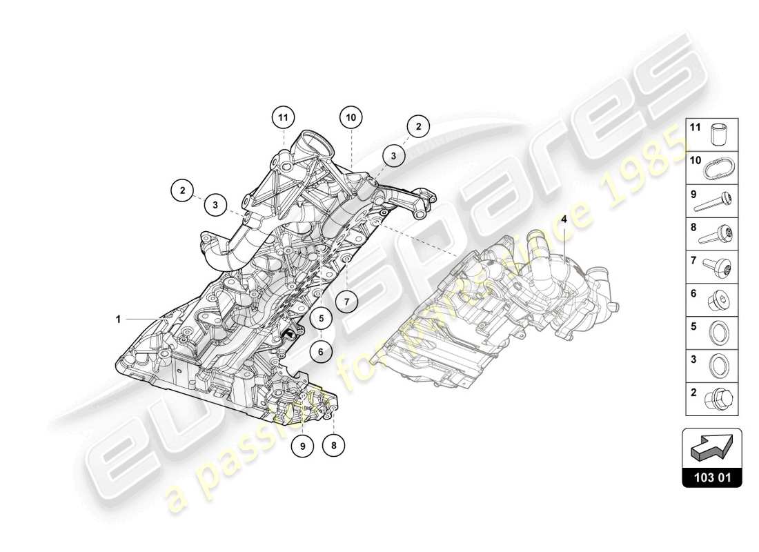 lamborghini evo spyder 2wd (2022) motorölwanne - ersatzteildiagramm