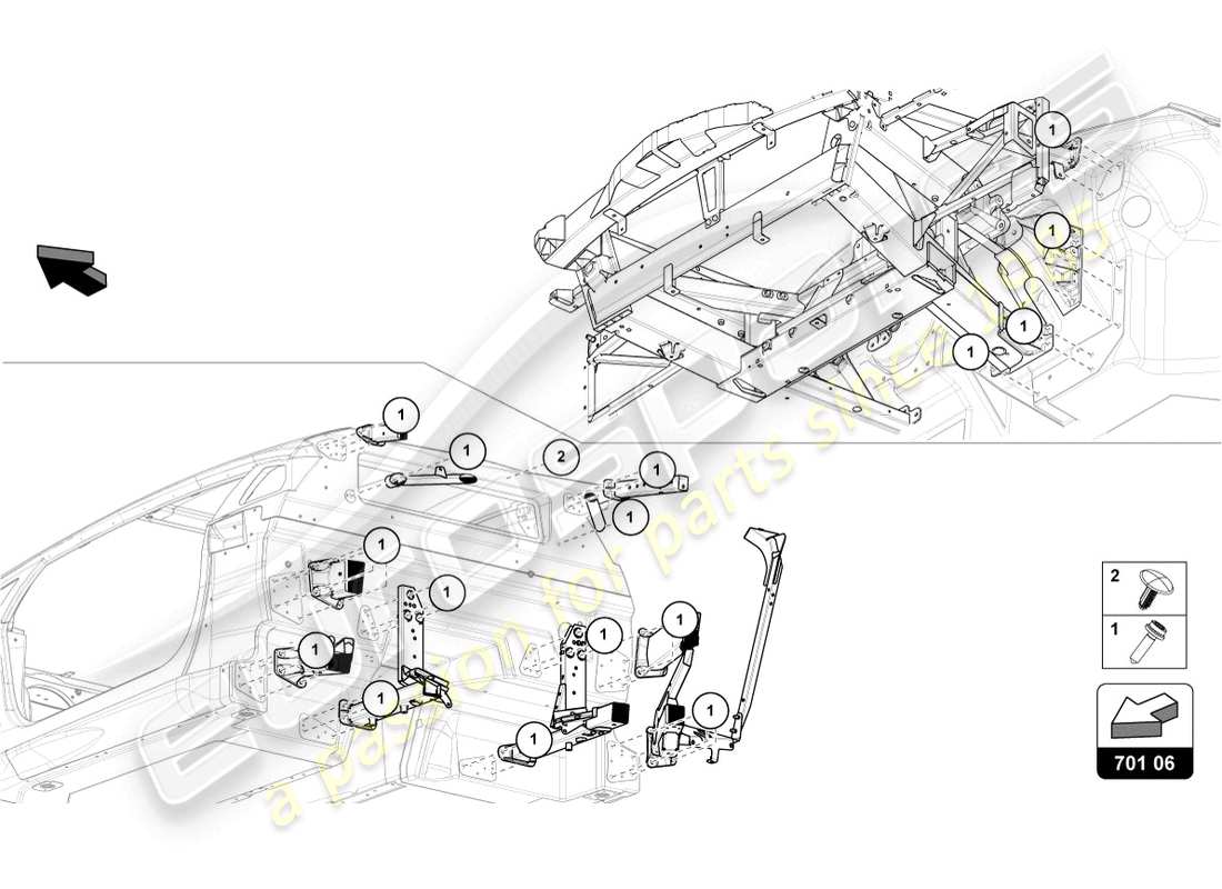 lamborghini 2022 (lp770-4 svj roadster) befestigungselemente ersatzteildiagramm