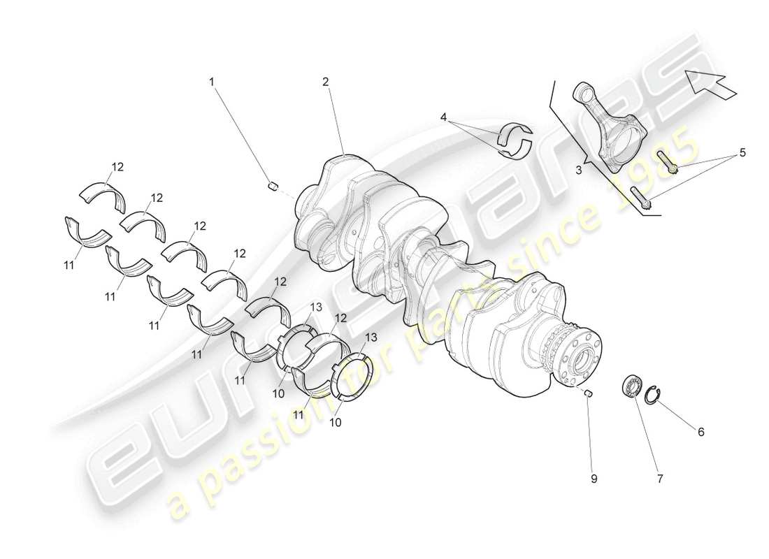 lamborghini lp550-2 coupe (2013) kurbelwelle teilediagramm