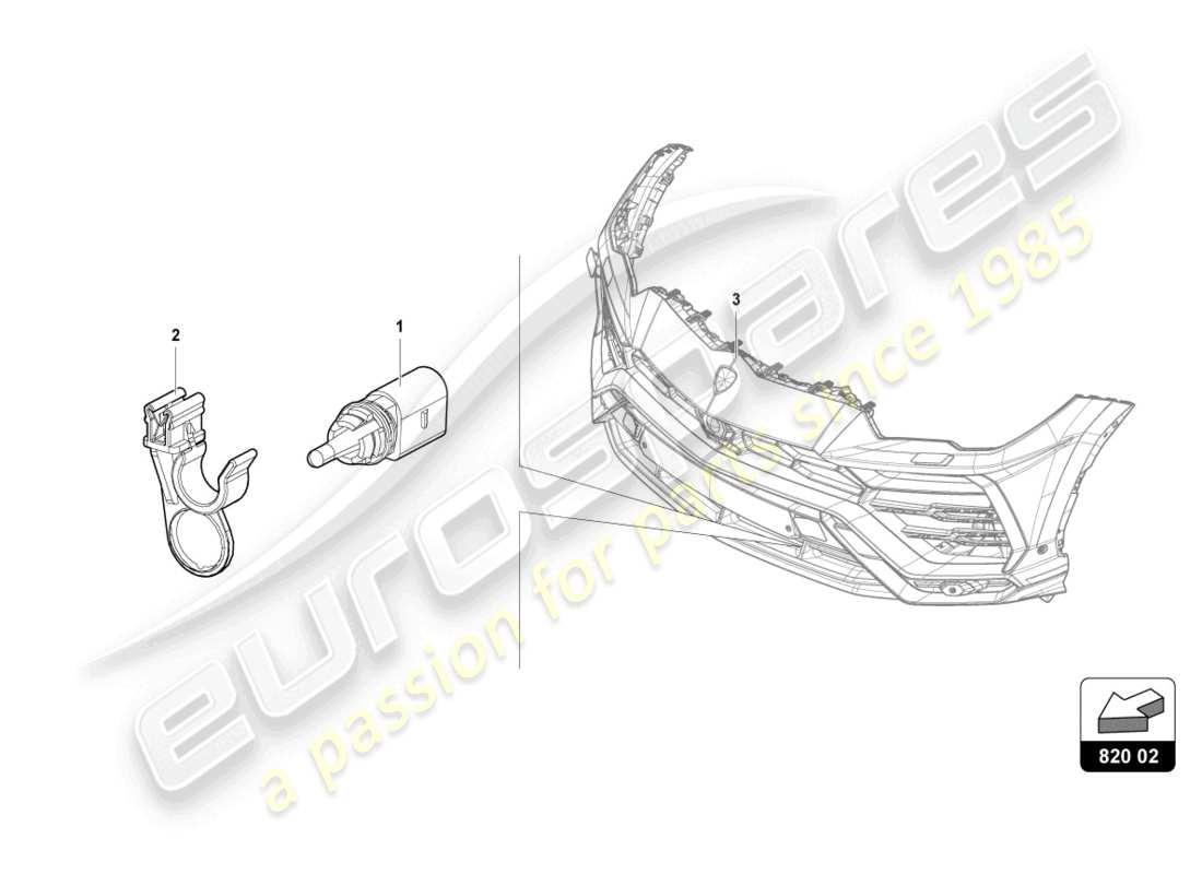 lamborghini urus performante (2023) externer temperatursensor teilediagramm