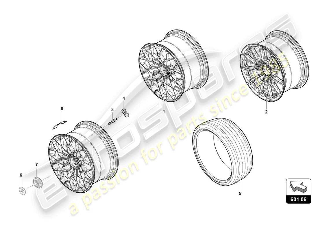lamborghini 2021 (sto) räder/reifen hinten ersatzteildiagramm